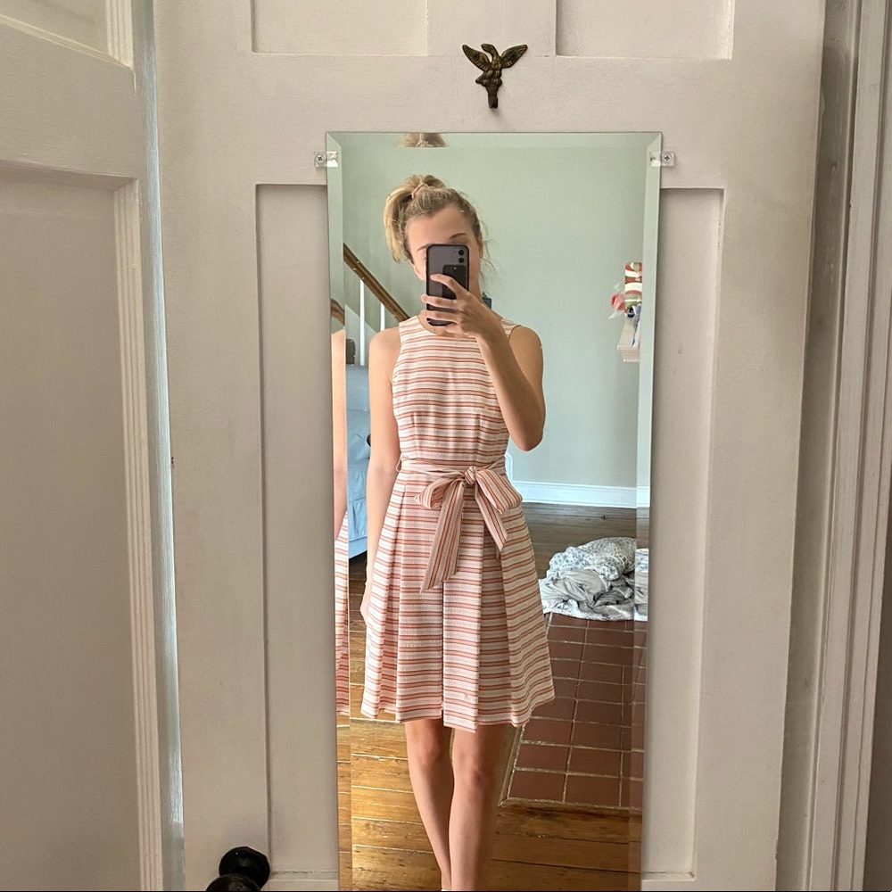 Beautiful and classy 1901 brand White, Pink, and Black Stripped Dress